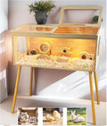 Brooder Box for Chicks Pine Wood Chicken brooder Box with Thermostat & Heating Lamp & 4Wood Legs，Solid Panels Chick brooder for Chicks, Ducklings, Hamsters, Guinea Pigs - Chew-Proof (40x21x21 in)