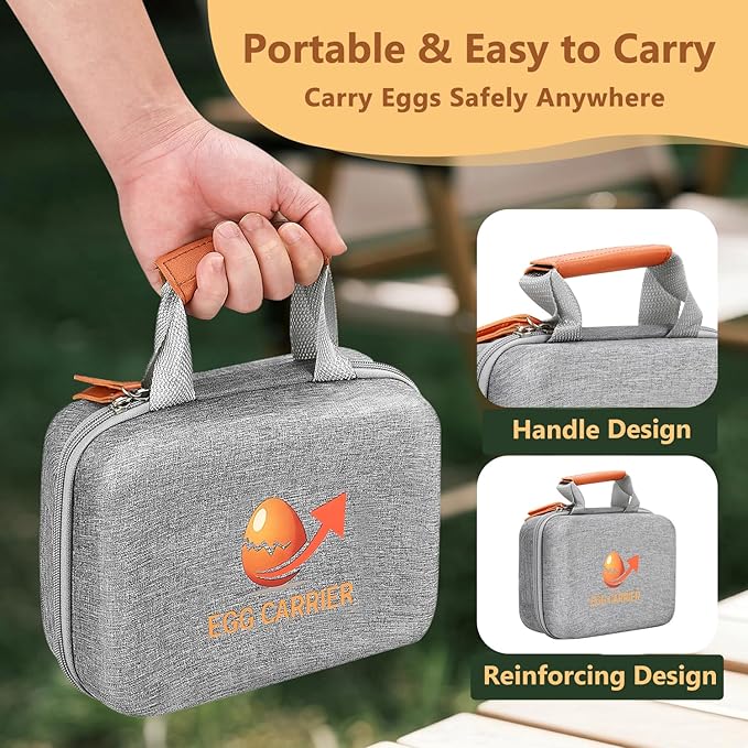 12 Slots Outdoor Egg Containers With Lid, Reusable Egg Cartons With Handle, Shockproof Storage Egg Carrier For Party Picnic Travel, Portable Holder Protection Egg Box