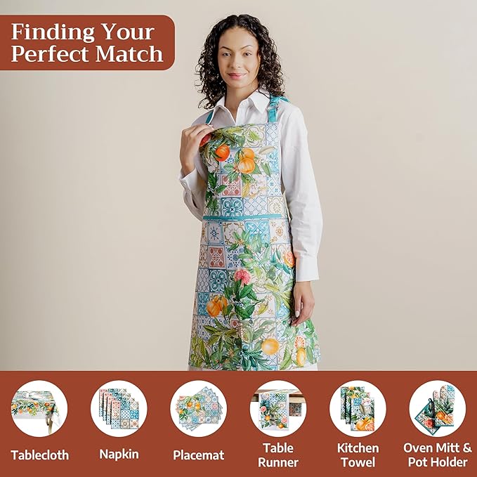 Maison d' Hermine 100% Cotton Apron for women with Pocket Kitchen Chef Apron for Men Cooking Easter Decorations