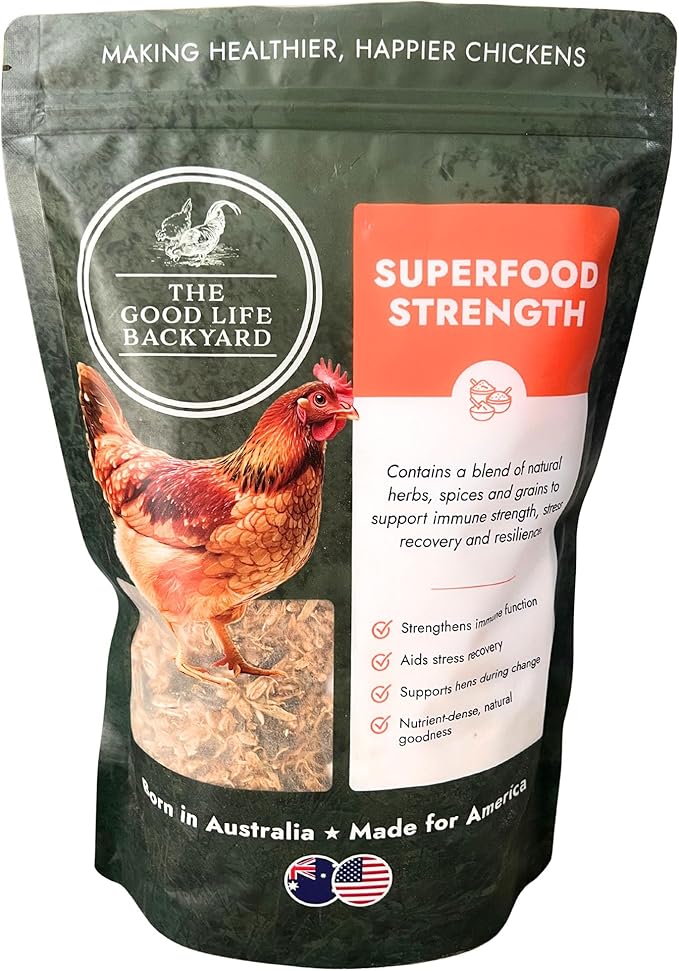 Good Life Backyard Superfood Strength for Chickens – General Wellbeing Nutrient Rich Poultry Supplement (2 lb Pouch) | Hatching Time