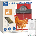 WiFi Automatic Chicken Coop Door with 2K HD Camera, Solar Powered Chicken Door with Anti-Pinch Function, Timer, Security Alarm, 9000mAh Battery, Chicken Coop Accessories