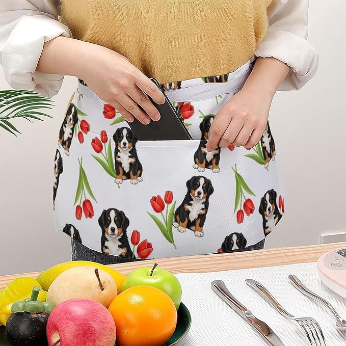 Unisex Half Waiter Waist Short Apron Waterproof Chef Works Waitress Aprons