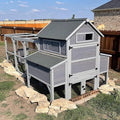 GUTINNEEN Chicken Coop Extra Large Chicken House with Run for 8-10 Chickens Hen House Poultry Cage Outdoor with Nesting Box,Strong Inron Edge