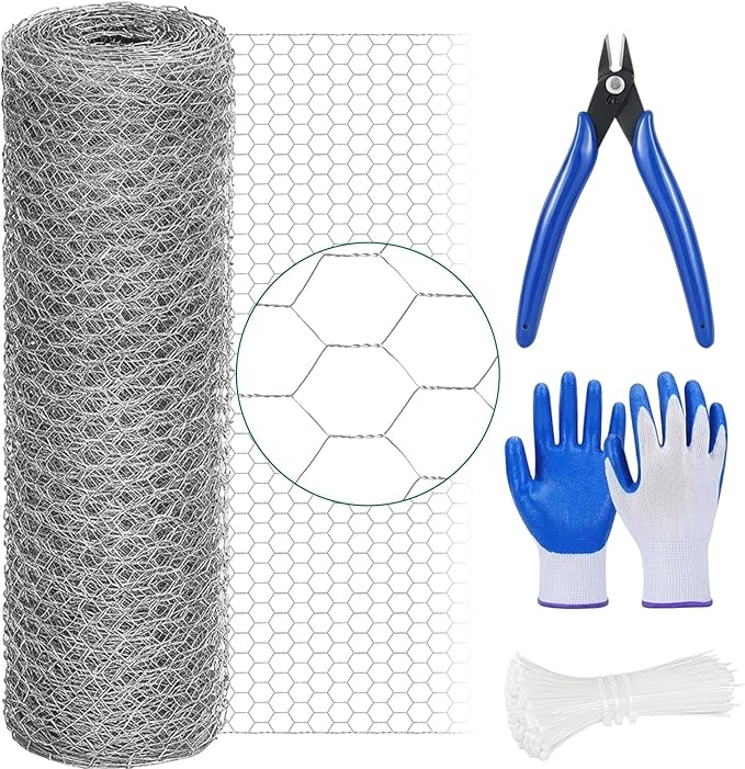 48 in x 200 ft Chicken Wire Fencing Mesh, Metal Floral Chicken Wire for Floral Arrangements, 0.6 Inch Hexagonal Galvanized Poultry Netting for Garden, Coop Barrier, Duck Rabbit Cage(Silver)