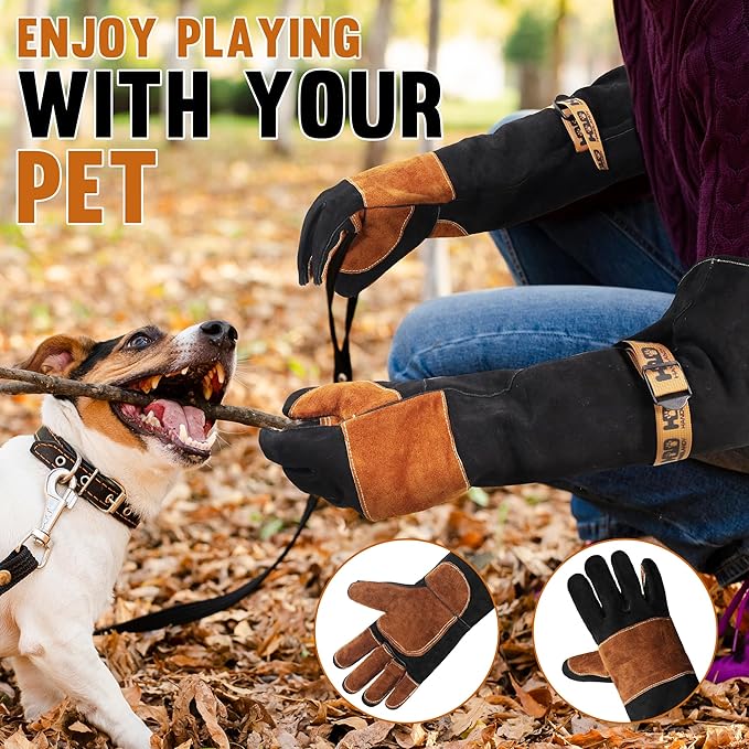 HLDD HANDLANDY Animal Handing Gloves- Bite Proof, Puncture & Scratch Resistant for Safe Handling