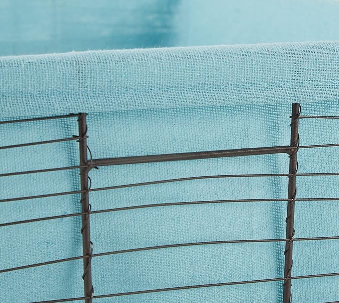 DII Farmhouse Chicken Wire Storage Baskets with Liner, Small, Vintage Aqua, 9x7x6", 2 Piece