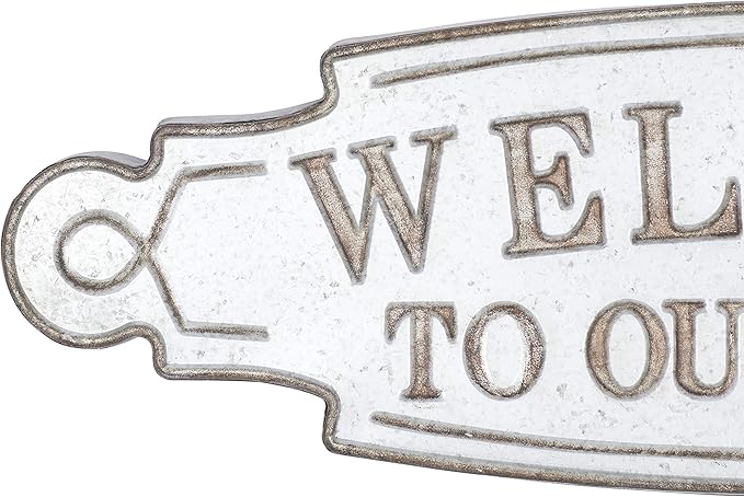 Deco 79 59451 Metal Wall Sign, 11" x 36", Brown/Gray