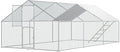 UDPATIO Large Chicken Coop & Metal Run - Spacious Walk in Pen for 20-30 Chickens with Double Feed Door, UV-Resistant Cover, Galvanized Frame - Duck & Rabbit House