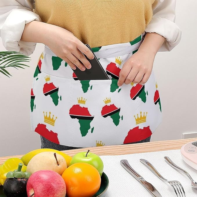 Waterproof Half Waist Apron Kitchen Chef Apron for Cooking Server Waitress
