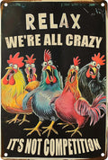Chicken Metal Tin Sign Vintage Retro Poster Wall Decor Chicken Decoration for Chicken Coops Farms Yard Home Bar Cafe Garage or Office - Thoughtful Funny Chicken Gift Idea