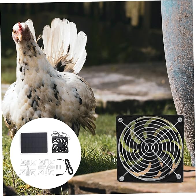 BESPORTBLE 1 Set Solar Powered Fan for Chicken Coop Fan for Pet House Greenhouse Doghouse and Rv Solar Panel Ventilation System for Outdoor Use