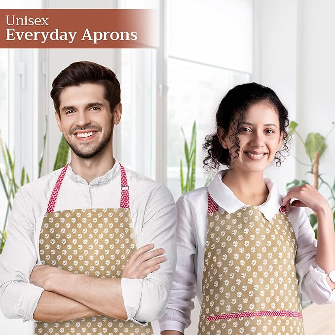 Maison d' Hermine 100% Cotton Apron for women with Pocket Kitchen Chef Apron for Men Cooking Easter Decorations