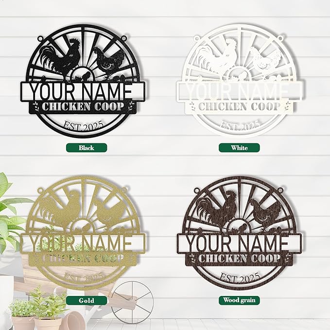Custom Chicken Coop Signs, Personalized Chicken Coop Signs, Custom Metal Farm Sign for Outdoor, Chick Hen House Sign Funny Farmhouse Outside Wall Decor Gift