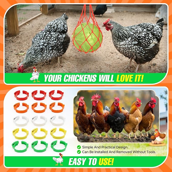 Chicken Feeder and Waterer Set, 2.1 Gallon/17.6 Pounds, Automatic Chick Feeder and Waterer Set No Waste, Chicken Lover Gifts for Women Men