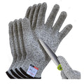 Cutting Gloves, 2 Pairs of Cut Resistant Gloves Food Grade, Cut Resistant Gloves for Kitchen, Oyster Shucking, Fish Fillet Processing, Carving Wood and Gardening(Medium-Grey)