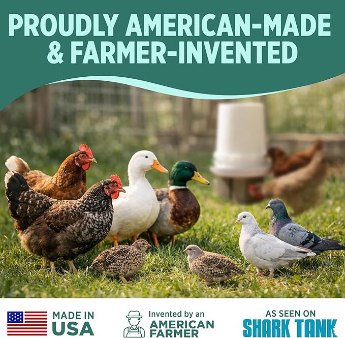 Poultry Pro Chicken Waterer - DIY Automatic Poultry Waterer 5 Gallon Bucket System for Poultry Coop, Hands Free Gravity Feeder for Chickens, Ducks, Pigeons & Small Birds - Fits All 5 Gallon Buckets