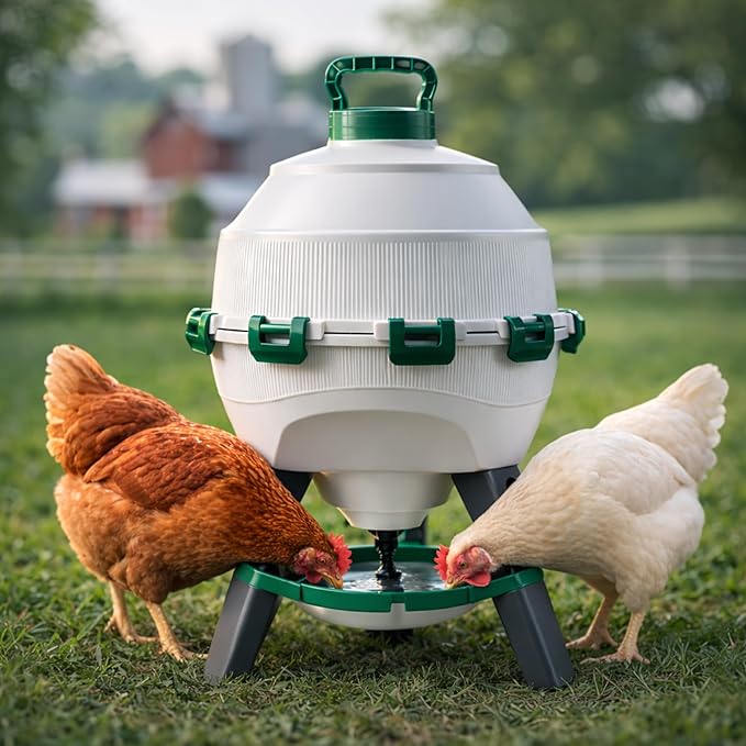 Hatching Time Automatic Poultry Drinker 6 Gallon 22.7 L – Gravity-Fed Chicken Waterer for Coop – UV-Stabilized Plastic Chicken Water Feeder – Easy-Clean, Top-Fill Water Dispenser for Chickens & Ducks