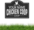 Personalized Chicken Coop Signs, Outdoor Chicken Coop Decor, Vintage Farmhouse Wall Decor, Custom Metal Name Sign for Farm Yard Garden Home, Gifts for Chicken Lovers Color04