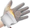 Schwer ProGuard-X A9 Cut Resistant Stainless Steel Metal Mesh Chainmail Glove PM5201 Butcher Glove for Meat Cutting Food Processing Knife Sharpening Oyster Shucking Kitchen Fish Fillet, L