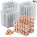 JarThenaAMCS 200Pcs Plastic Egg Carton Bulk Empty Clear Egg Tray Holder Container for Farm Business Market Home Kitchen Refrigerator Storage (2 x 6 Grids)