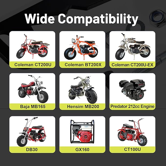 Mini Bike Chain Guard 420 Chain 42 Links with Chain Tensioner Kit for Coleman CT200U CT200U-EX BT200X Baja Warrior MB200 MB165 Massimo for Predator 212cc 196cc 6.5hp 5.5hp minibike Parts