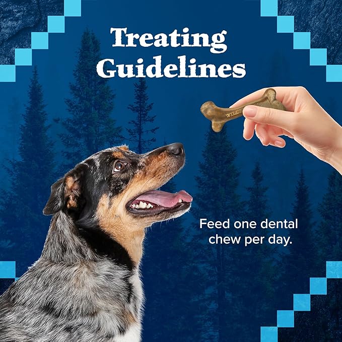Blue Buffalo Wilderness Trail Treats Wild Bones Large Dental Chews, Grain-Free Dog Bones for Large Dogs Made with Natural Ingredients, 10-oz Bag