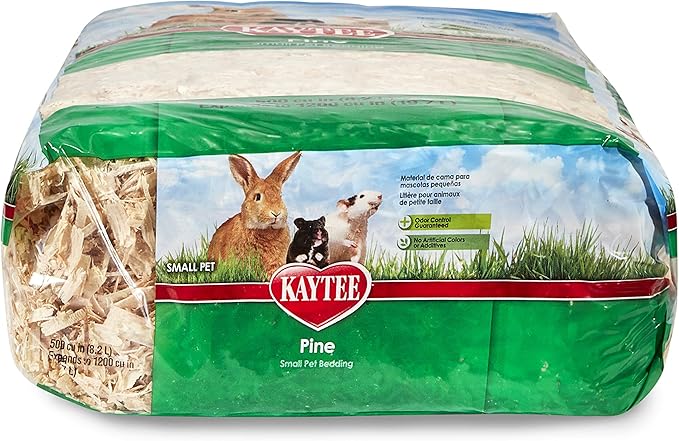 Kaytee Small Animal Pine Bedding for Pet Guinea Pigs, Rabbits, Hamsters, Gerbils, and Chinchillas, 19.7 Liter (Pack of 2)