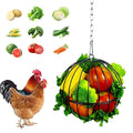 Hanging Chicken Feeder,7.4 Inch Large Chicken Vegetable Hanging Feeder,Metal Chicken Ball Cage with 19.6 Inch One Stainless Steel Chain (1 Pack)