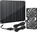 Solar Powered Fan, Solar Panel Fan 33W Solar Fan Panel with 2 IPX7 Weatherproof Fans Suitable for Outdoor Backyard Chicken Coops, Greenhouses, Shed Kennels, Pet Homes, Gardens