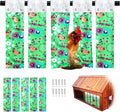 Chicken Nest Box Curtains - Home Partition Curtain for Laying Eggs - Wind, Rain, Light Protection - Prevent Disturbance - Easy Button Closure (Green)
