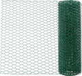 Green Floral Chicken Wire Mesh - 15.7 x 157 Inch Rustproof PVC Coated Hex Netting for Arrangements (0.6" Hex) Coated Netting Fence for Crafts Poultry, Garden