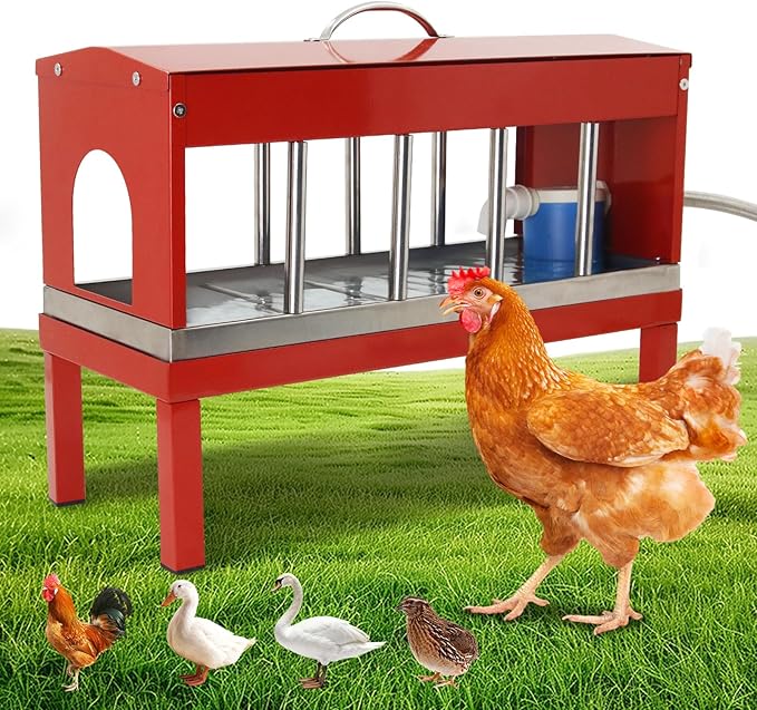 Automatic Chicken Waterer Stainless Steel Poultry Waterer No Waste with Float Valve Kit Bottom Bracket Chicken Watering System for Chicken Duck Goose Pigeon