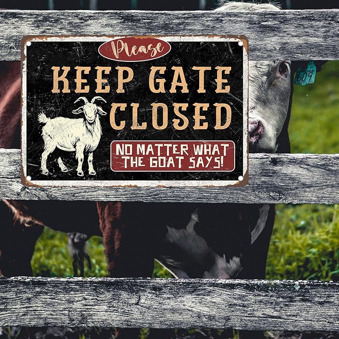 Funny Goat Decor Farm Vintage Metal Tin Signs Iron Painting Plaque Wall Decor Bar Pub Man Cave Club Novelty Bathroom Toilet Retro Parlor Posters Cafe Store Garage Rule 12 * 8in