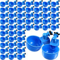 Tanlade 50 Packs Chicken Waterer Chicken Feeder, Automatic Waterer Kit for Poultry Duck Goose Turkey Bunny (Blue)