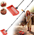 Lineslife Chicken Poop Scooper for Sand & Rake 2-in-1, Metal Chicken coop Scoop with 35 to 76" Adjustable Aluminum Alloy Handle, Litter Scooper Sand Sifting Shovel Chicken Coops/Animals House