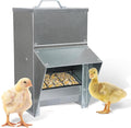Rural365 11.5lb Capacity Galvanized Chicken Feeder - Rat Proof Poultry Feeder with Lid Weatherproof Outdoor Coop Food Dispenser