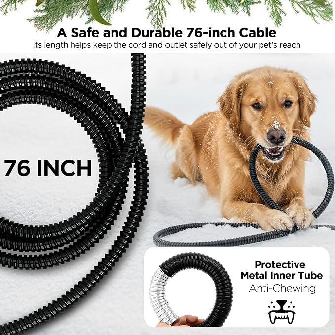 Heated Water Bowl, 5.5L/1.45Gal Extra Large Winter Freeze Proof Pet Heated Water Bowl with Anti Chewy Long Cord, BPA-Free, for Dog Cats Rabbit Chicken Duck Squirrel Animals Outside Heated Water Bucket