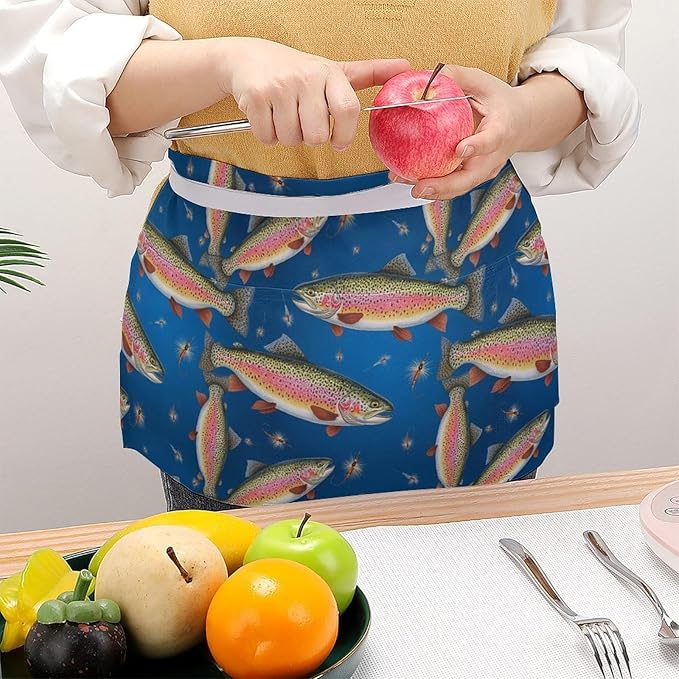 Short 3 Pockets Waist Waiter Waitress Half Apron Waterproof Chef Aprons
