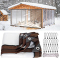 9.8x13Ft Chicken Coop Cover for Winter - Waterproof Chicken Coop Tarp with Elastic Cords & Rope, Durable Covers for Winter Protection