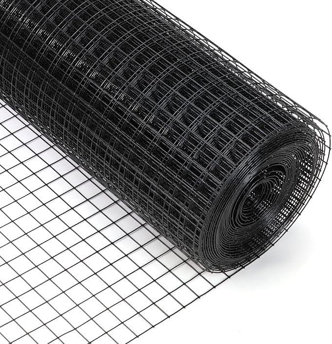 48'' x 50' 1inch Hardware Cloth 16 Gauge Black Vinyl Coated Welded Fence Mesh for Home and Garden Fence and Home Improvement Project
