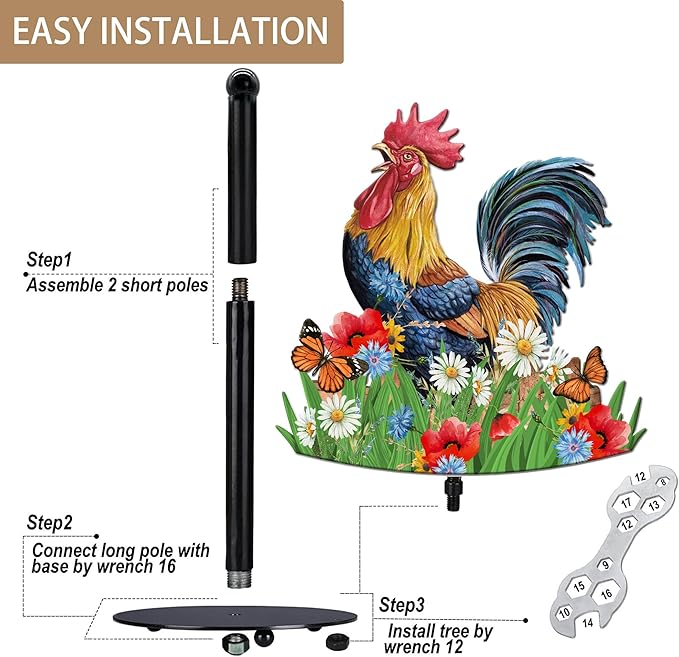 Hexagram Rooster Decor Rooster Kitchen Decor Bathroom Decorations Rustic Home Gifts Farmhouse Paper Towel Holder Countertop Standing Cute Chicken Kitchen Decorations Gifts for Housewarming