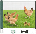 Non Electric Fence Netting 40" x100', Boundary Fence with Double Spiked Posts, Portable Poultry Fence All-Purpose Fencing for Dogs, Chickens, Ducks, Turkeys Suitable in Backyard, Garden, Farm