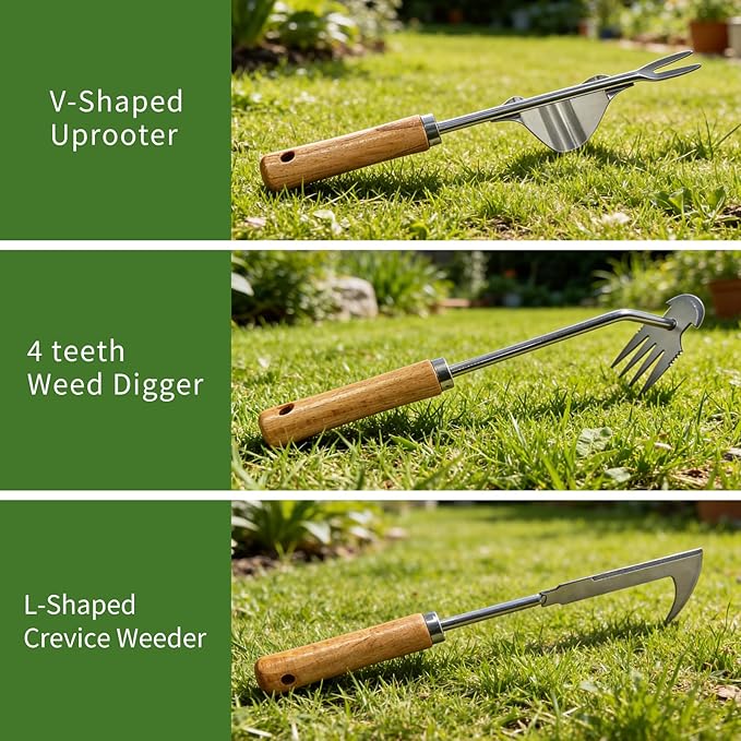 3PCS Weed Puller Tool, Garden Tool Set, Portable Garden Weeder Tool for Vegetable Gardening Backyard Farm Planting