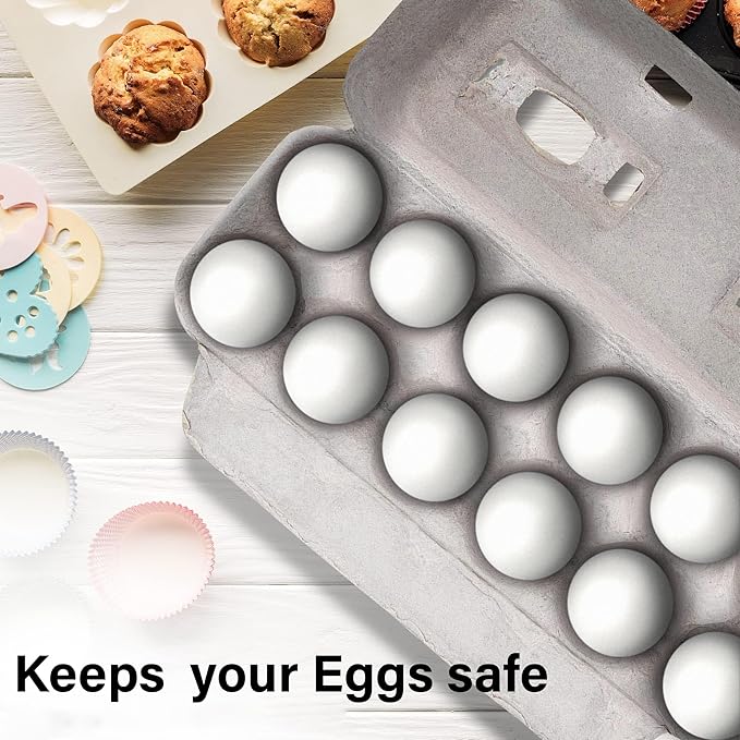 MT Products Blank Natural Pulp Egg Cartons Hold Twelve Eggs 1 Dozen 11.50" x 4.2" x 1.25" - Perfect for Chicken Farm (Pack of 15) - Made in the USA