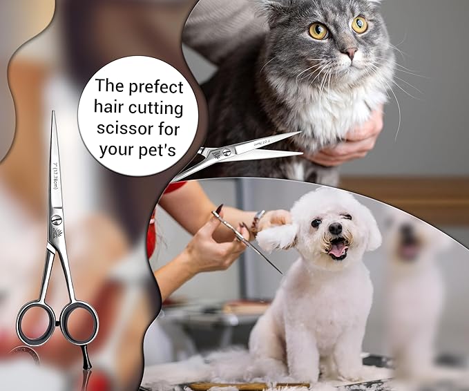 ARSUK Dog Grooming Shears 7-Inch – Professional Japanese Stainless Steel Pet Grooming Scissors for Pets, Sharp Dog Hair Scissors with Fix Screw, Ergonomic Handle & Comfort Grip, Pet Grooming Supplies