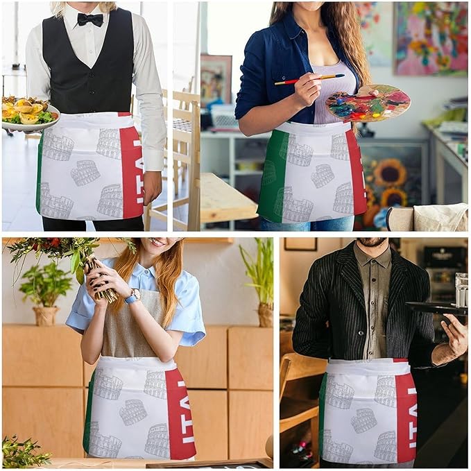 Waterproof Half Waist Apron Kitchen Chef Apron for Cooking Server Waitress