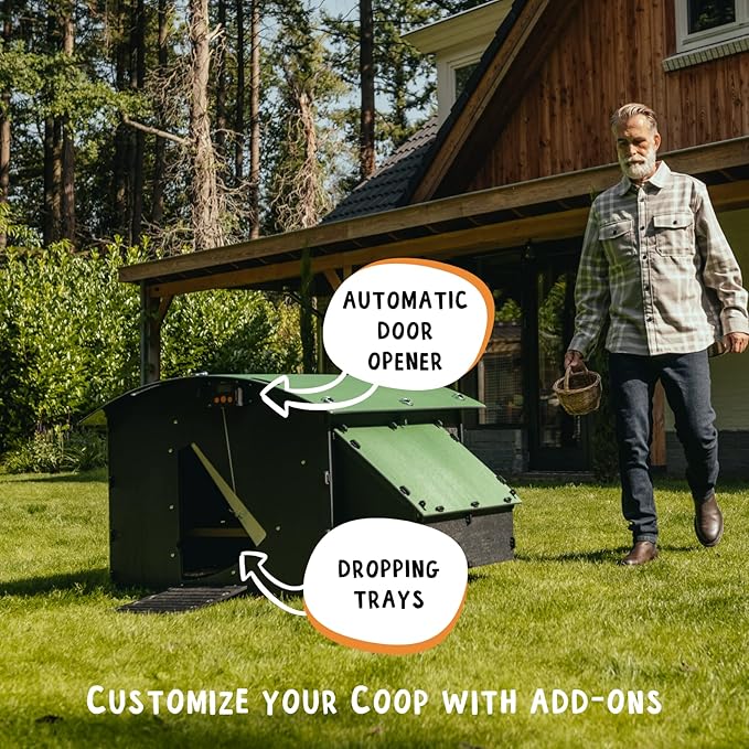 Nestera Plastic Chicken Coop - 25yr Lifespan, Large Ground Coop for 4-8 Chickens, Easy to Clean, UV Resistant, Predator Proof
