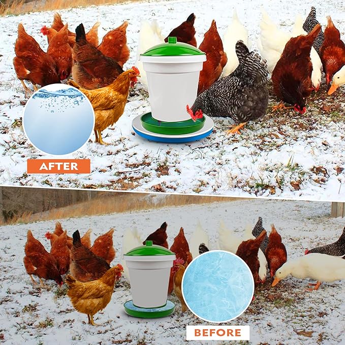 FANFX Poultry Drinker Water Heater Base 120 Watts Chicken Water Heater Warmer for coop Winter