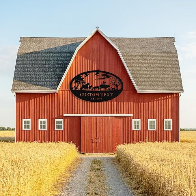 Personalized Metal Farm Signs, Custom Ranch Sign, Customized Farm Metal Signs Outdoor, Custom Large Hanging Family Name Sign for Farms, Ranch, Barn, Farmhouse
