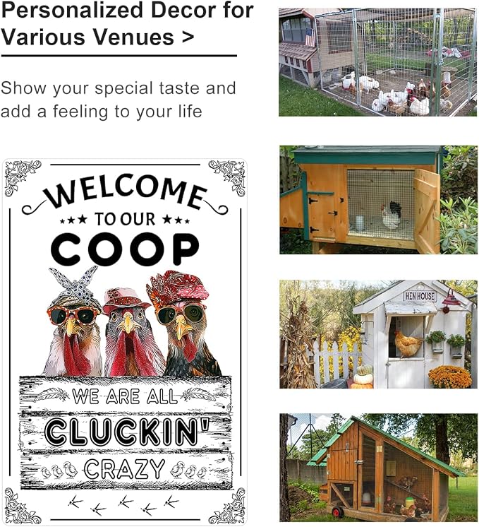 ALKB Funny Farmhouse Decor for Chicken Coop Accessories Welcome to Our Coop - Chicken Gifts for Chicken Owners